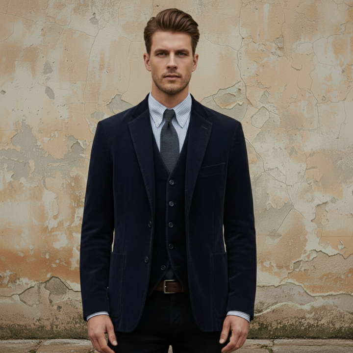 Thorne | 2-Piece Set: Velvet Blazer & Vest