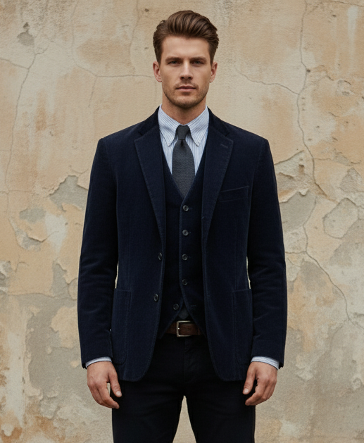 Thorne | 2-Piece Set: Velvet Blazer & Vest