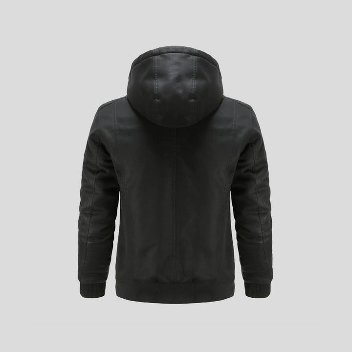 Sullivan - hooded leather jacket