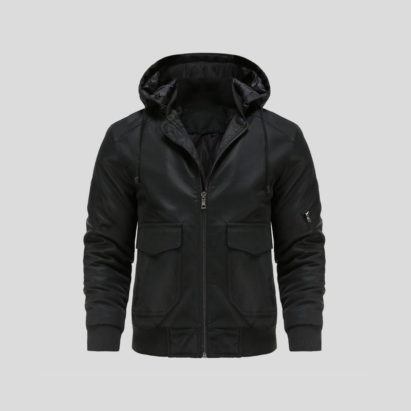 Sullivan - hooded leather jacket