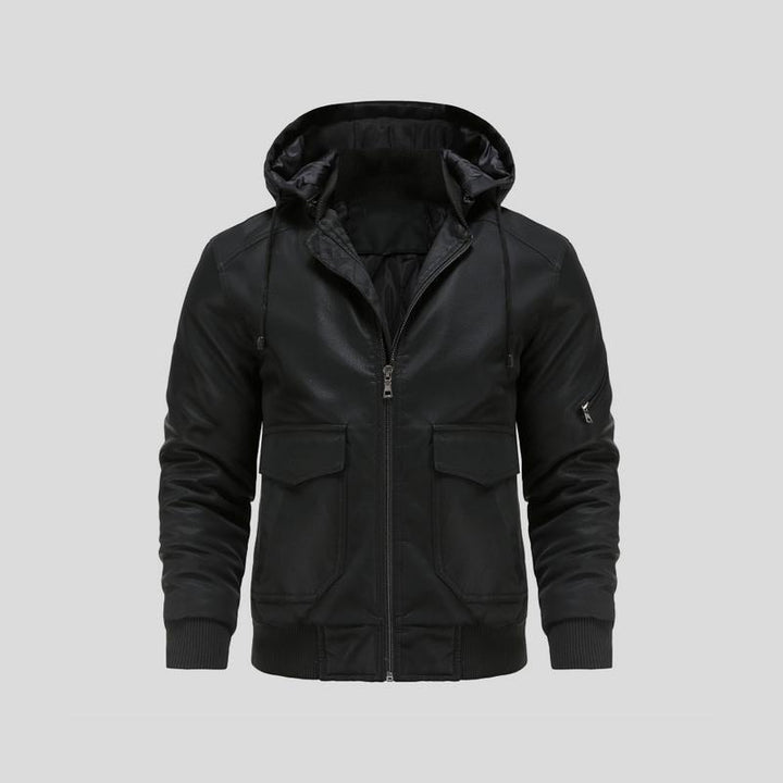 Sullivan - hooded leather jacket