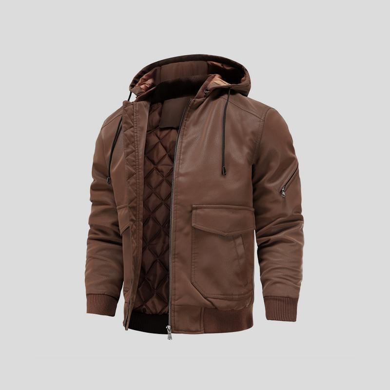 Sullivan - hooded leather jacket