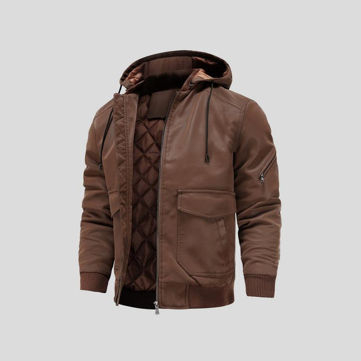 Sullivan - hooded leather jacket