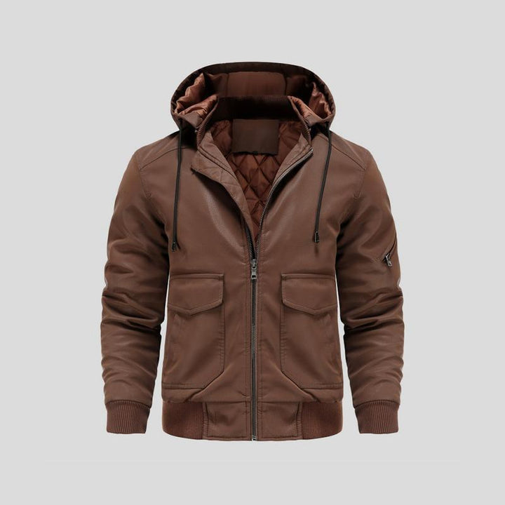 Sullivan - hooded leather jacket