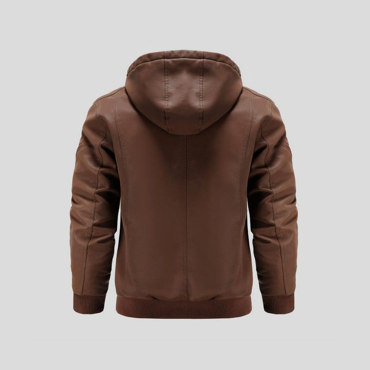 Sullivan - hooded leather jacket